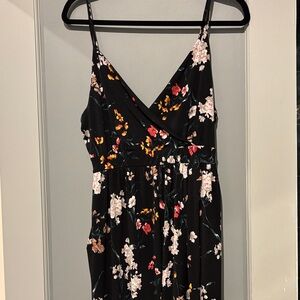 Floral Black maternity romper